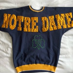Vintage notre dame navy and yellow crew neck